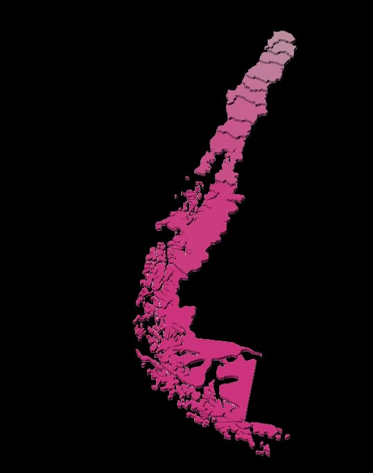 Mapa de Chile: cobertura nacional de Valdishopper, de Arica a Punta Arenas